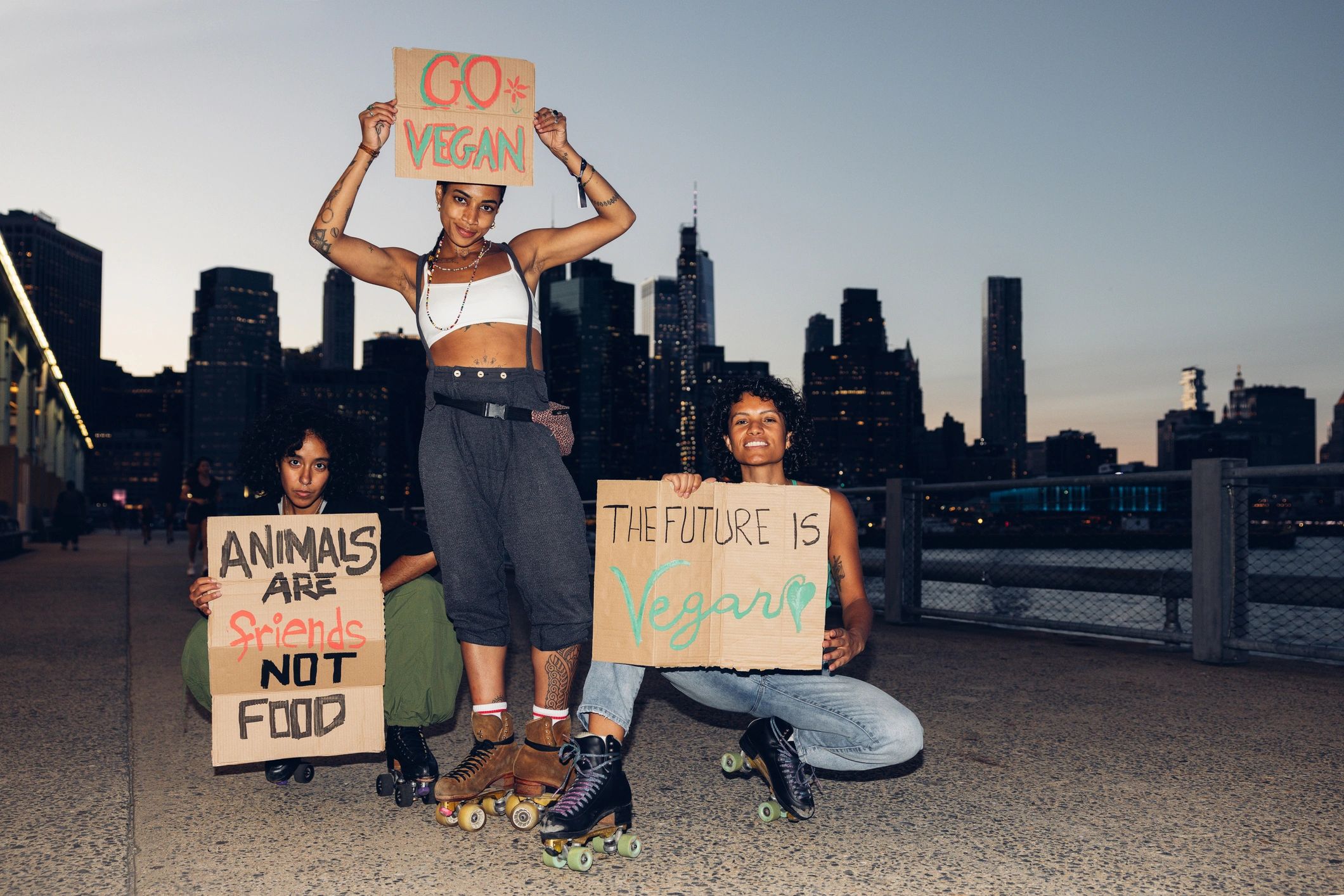 diverse vegan volunteers